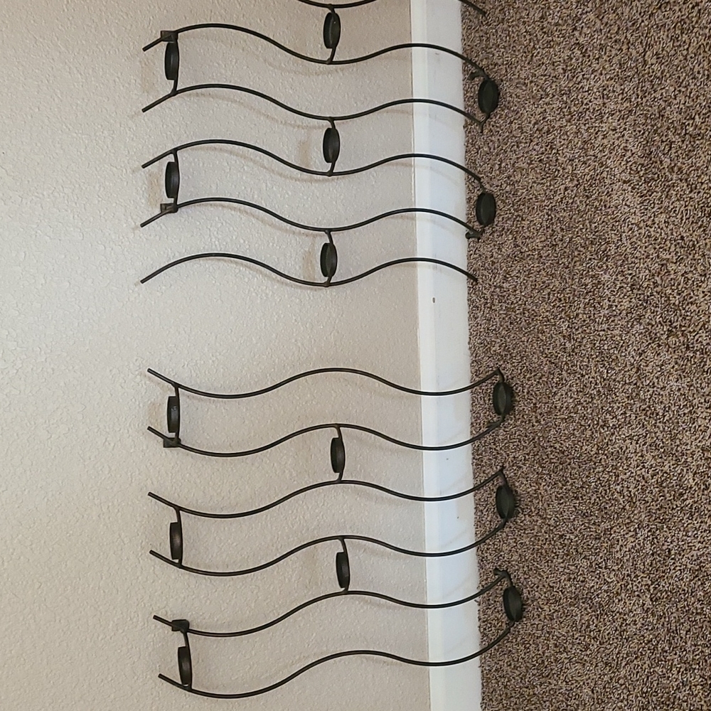 Set of wrought-iron tea light candle wall decor